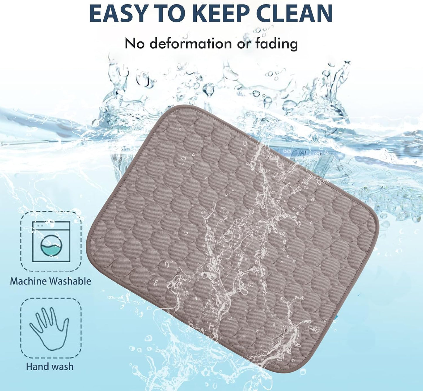 MICROCOSMOS Summer Cooling Mat & Sleeping Pad- Water Absorption Top, Materials Safe, Easy Carry, EZ Clean. Keep Cooling for Pets, Kids and Adults.(Brown, 48" x24")