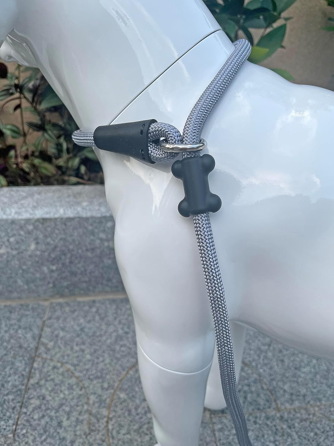 Slip Lead Dog Leash，Strong Nylon Rope Leash and Padded Handle,No Pull Outdoor Walking Training Lead for Small Medium Large Dogs (Grey,1/2"×4ft)