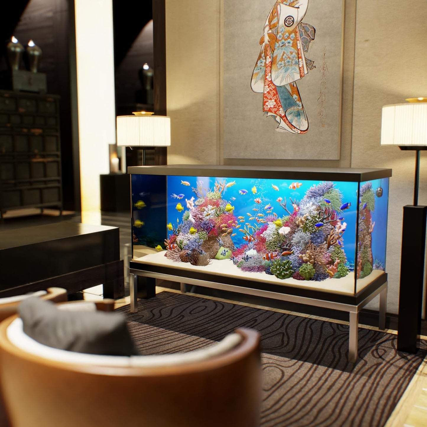 24 in X 60 in. Aquarium Stand | Industrial Style Aluminum Fish Tank Base with Open Frame Design