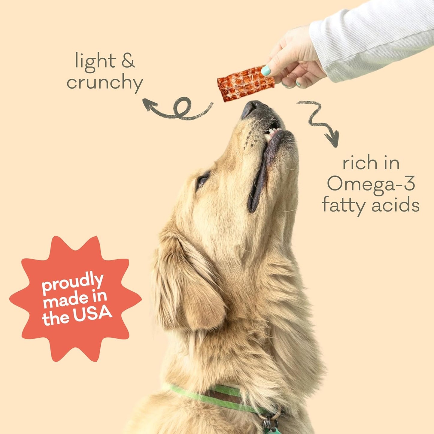 Polkadog Crunchy Alaskan Salmon Chips – Single Ingredient Dog Treats with Wild-Caught Salmon – All Natural, Grain-Free, Lean Protein & Omega-3 Rich Snacks for Dogs – Handcrafted in USA - 2.75 oz