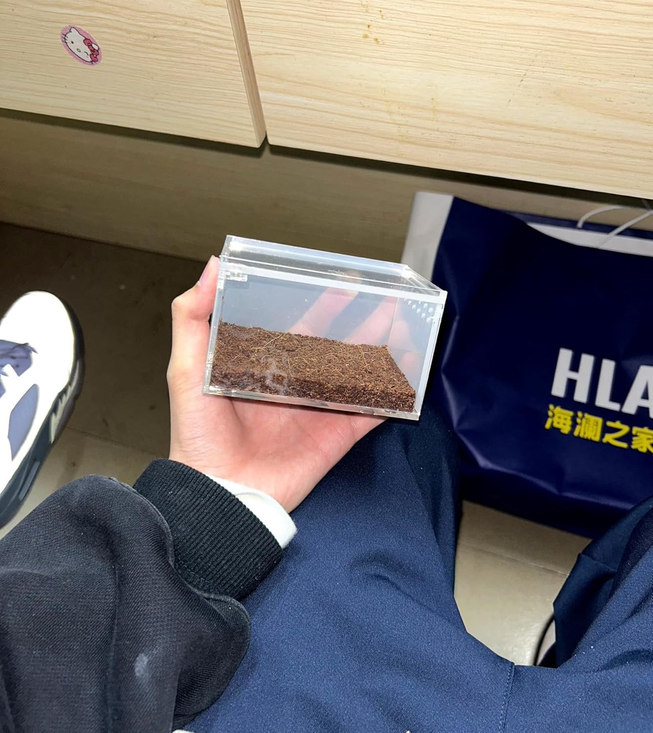 Insect breeding Box Reptile Feeding Box, Waterproof Enclosure Enclosure for arboreal Tarantula Scorpion Sling Lizards Snake Gecko Jumping Spider Snail Isopods (3.9 * 3.3 * 2.3inch)