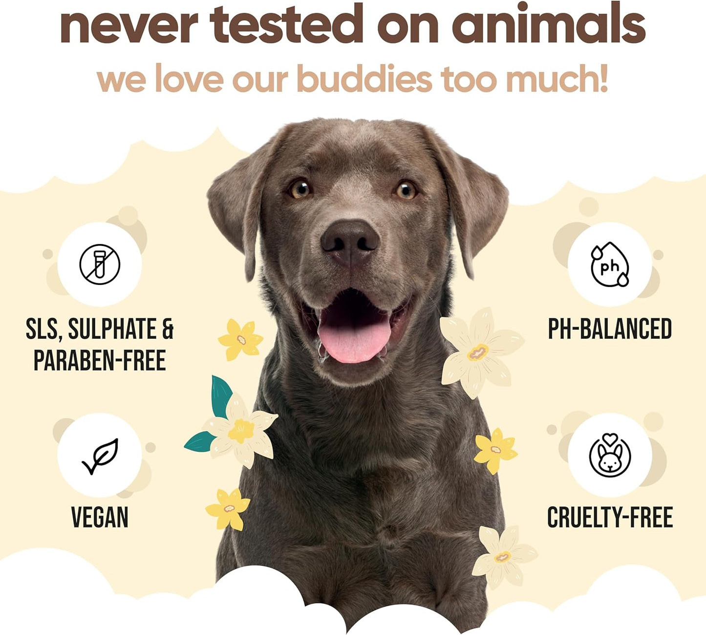 Vanilla & Shea Butter Dog Shampoo by Buddycare | Moisturising Shampoo for Dogs | Vanilla & Shea Butter Scented | with Aloe Vera and Pro Vitamin B5 (50.72oz)