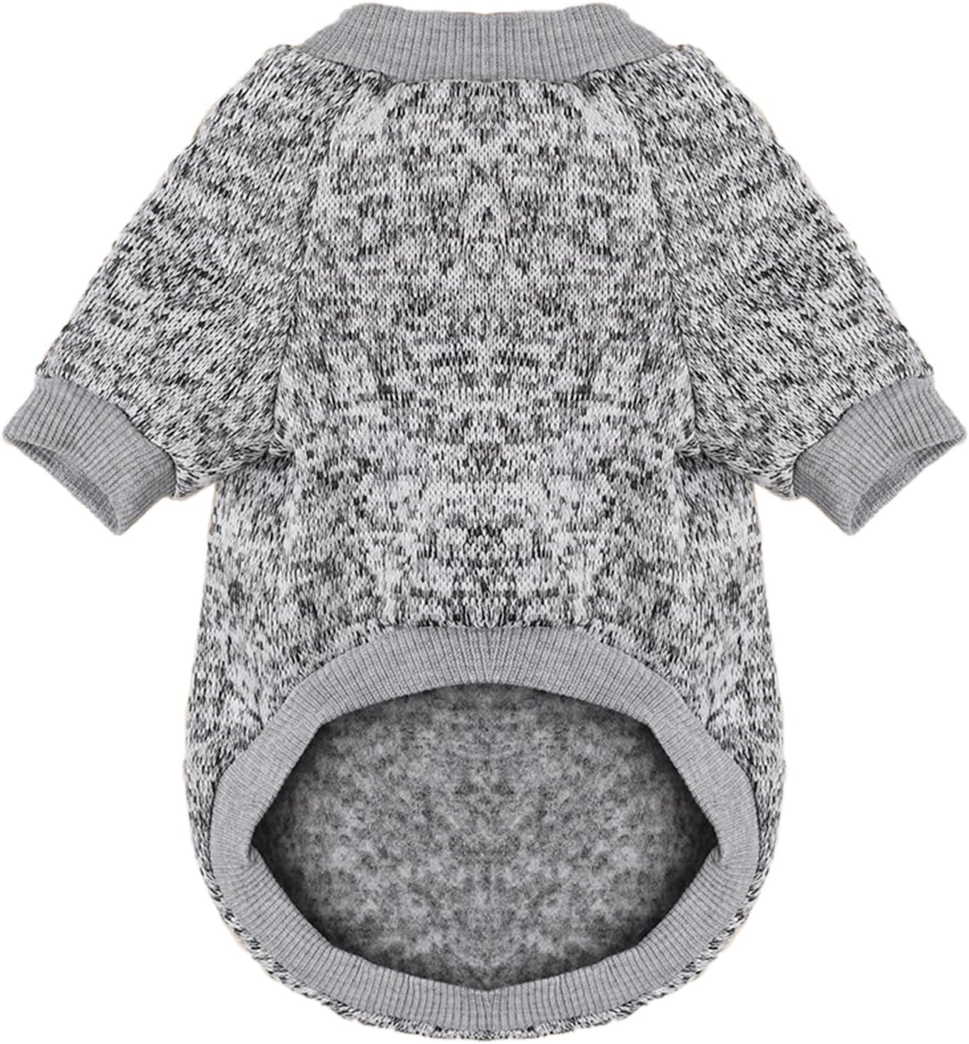 Jecikelon Dog Clothes Dogs Sweater Soft Puppies Clothing Winter Puppy Sweaters Warm Outfit for Dogs Small XXS XS Cat Apparel (Grey, XXS)