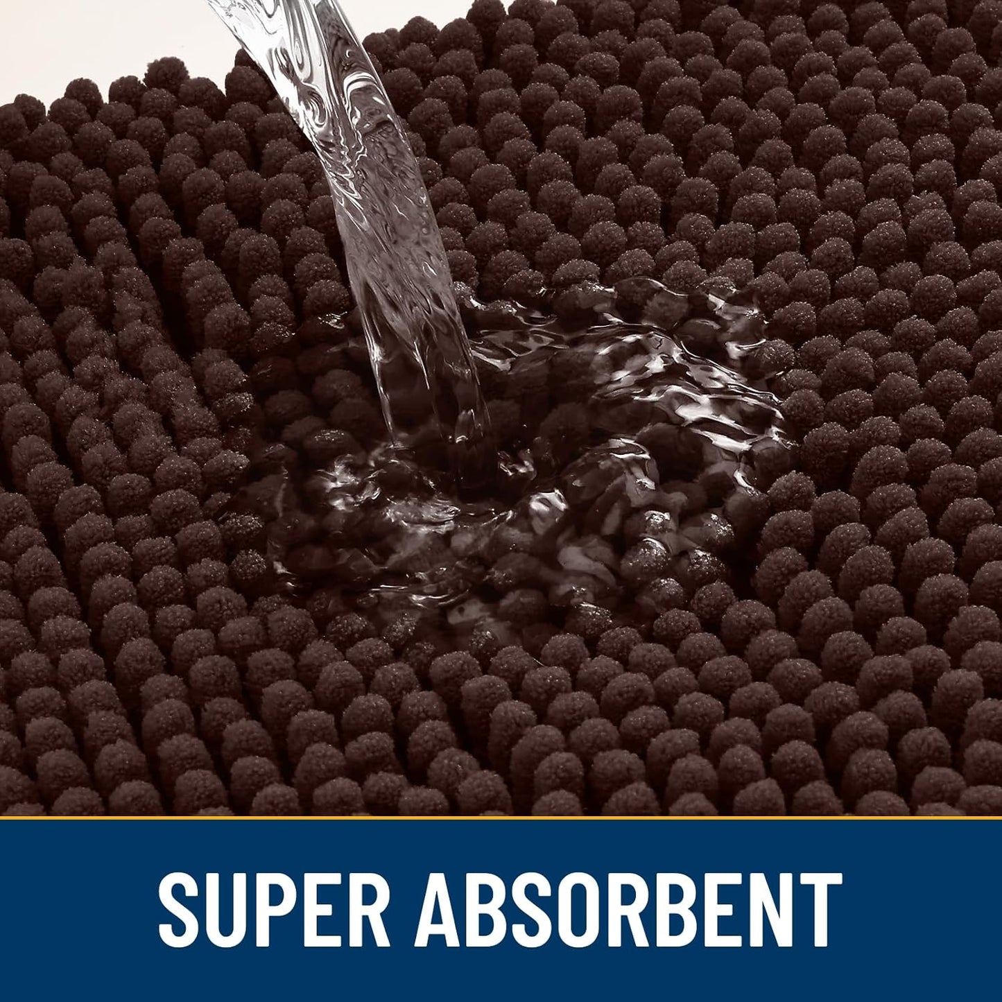 Smiry Dog Door Mat for Muddy Paws 47x32, Absorbs Moisture and Dirt Doormat, Non-Slip Washable Quick Dry Chenille Front Door Mat Indoor Entrance, Entryway Carpet for Inside Floor, Brown