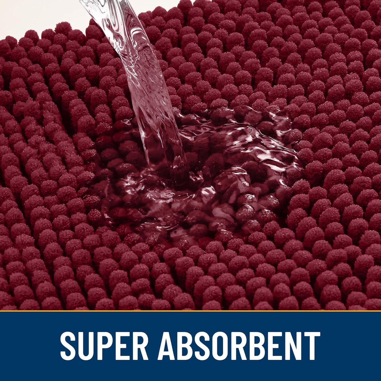 Smiry Dog Door Mat for Muddy Paws 24x16, Absorbs Moisture and Dirt Doormat, Non-Slip Washable Quick Dry Chenille Front Door Mat Indoor Entrance, Entryway Carpet for Inside Floor, Burgundy