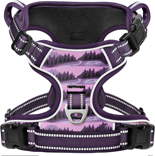 Timos Dog Harness,No-Pull Pet Harness Adjustable Soft Padded Dog Vest,Reflective No-Choke Pet Oxford Vest with Easy Control Handle for X-Large Dogs,Moon Night,XL