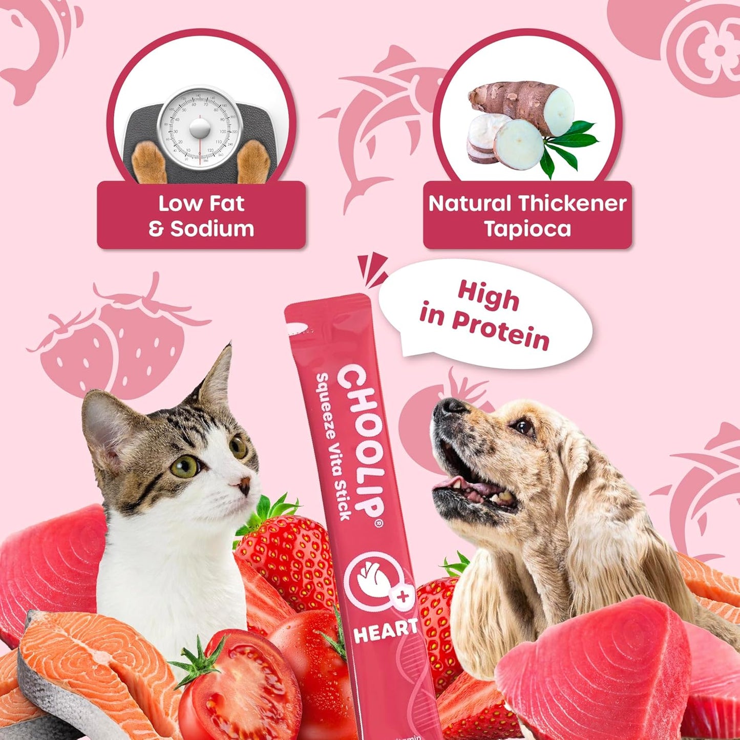 Grab & Go Squeeze Vita Stick Lickable Treats for Dogs & Cats. 49 Heart Support Sticks with Essential multivitamins. Soft and Tasty Paste for All Life Stages, Supporting Heart Health