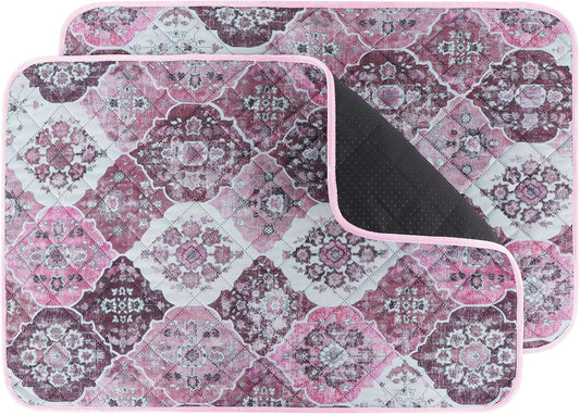 IEUUMLER Washable Pee Pads for Dogs, 2 Pack Reusable Pee Pads for Dogs Non-Slip Grip, Super Absorbent Waterproof Puppy Pads for Potty Training, Playpen, Crate, Whelping Box EU011 Pink, 36x31