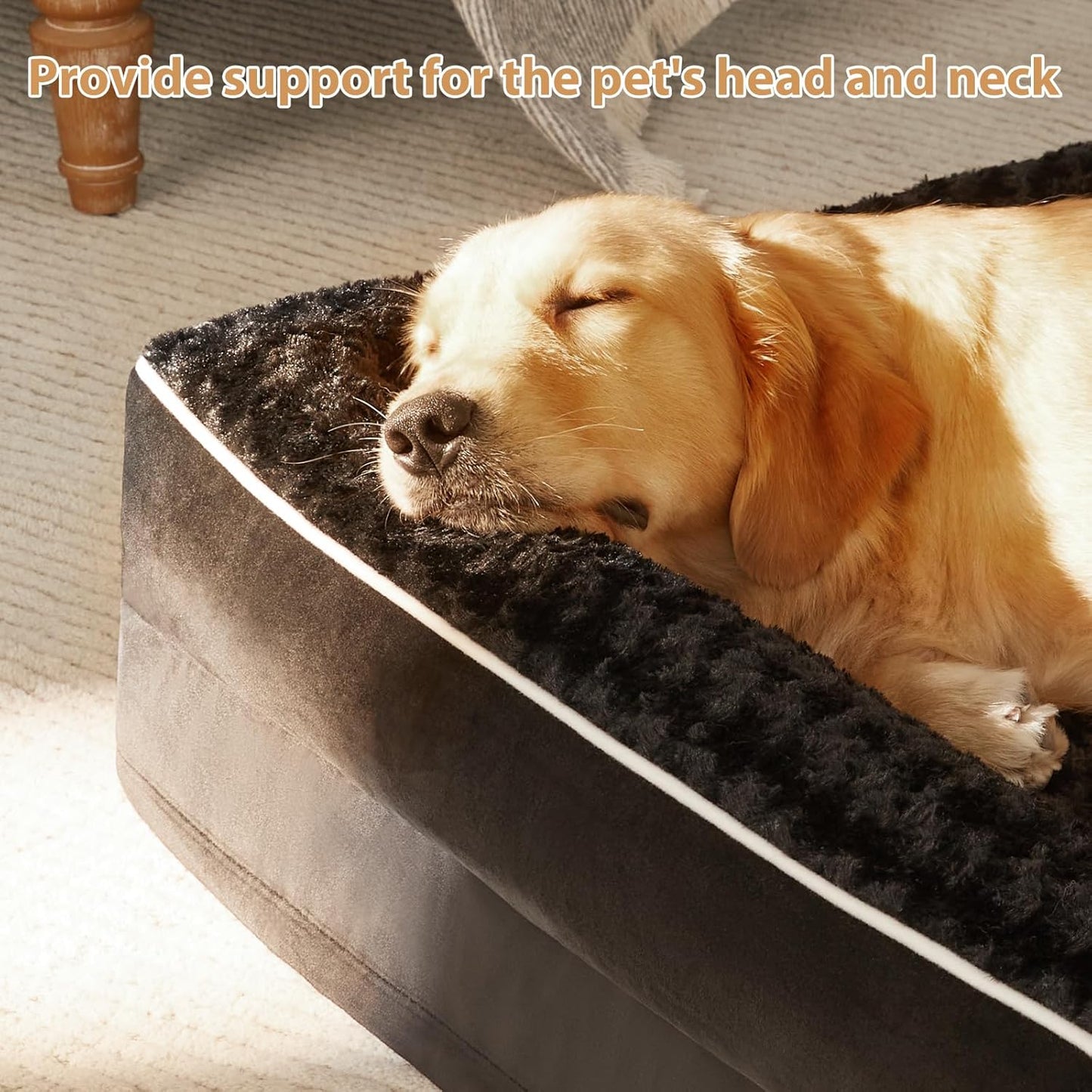 BFPETHOME Orthopedic Dog Beds for Large Dogs-Waterproof Sofa Pet Bed with Removable Washable Cover, Big Dog Bed with Waterproof Lining and Nonskid Bottom,Pet Bed for Large Dogs