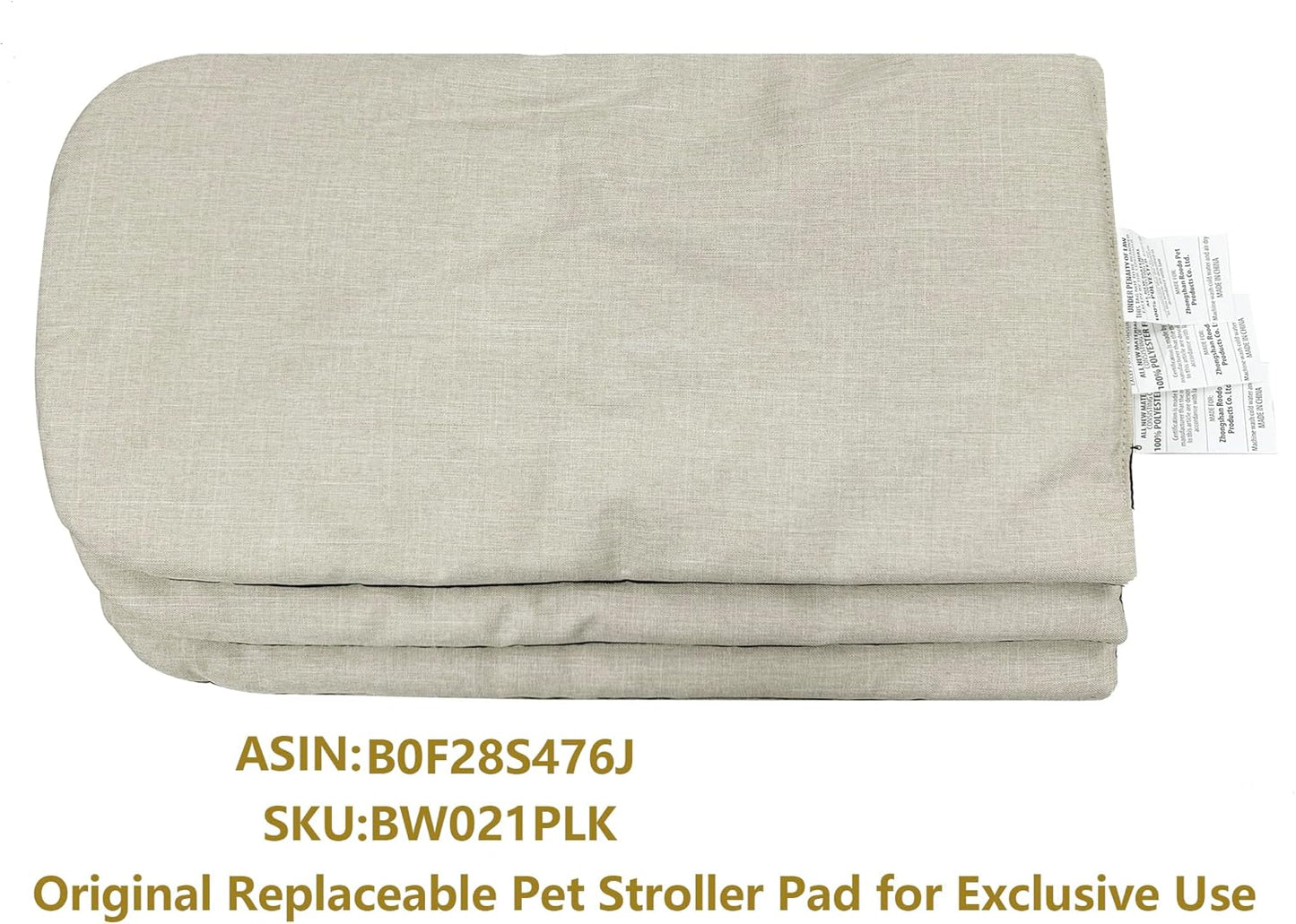 ROODO Pet Stroller Inner Pad for Exclusive Use,Original,Replaceable,Easy to Clean,Set of 3 pc(Light Khaki)