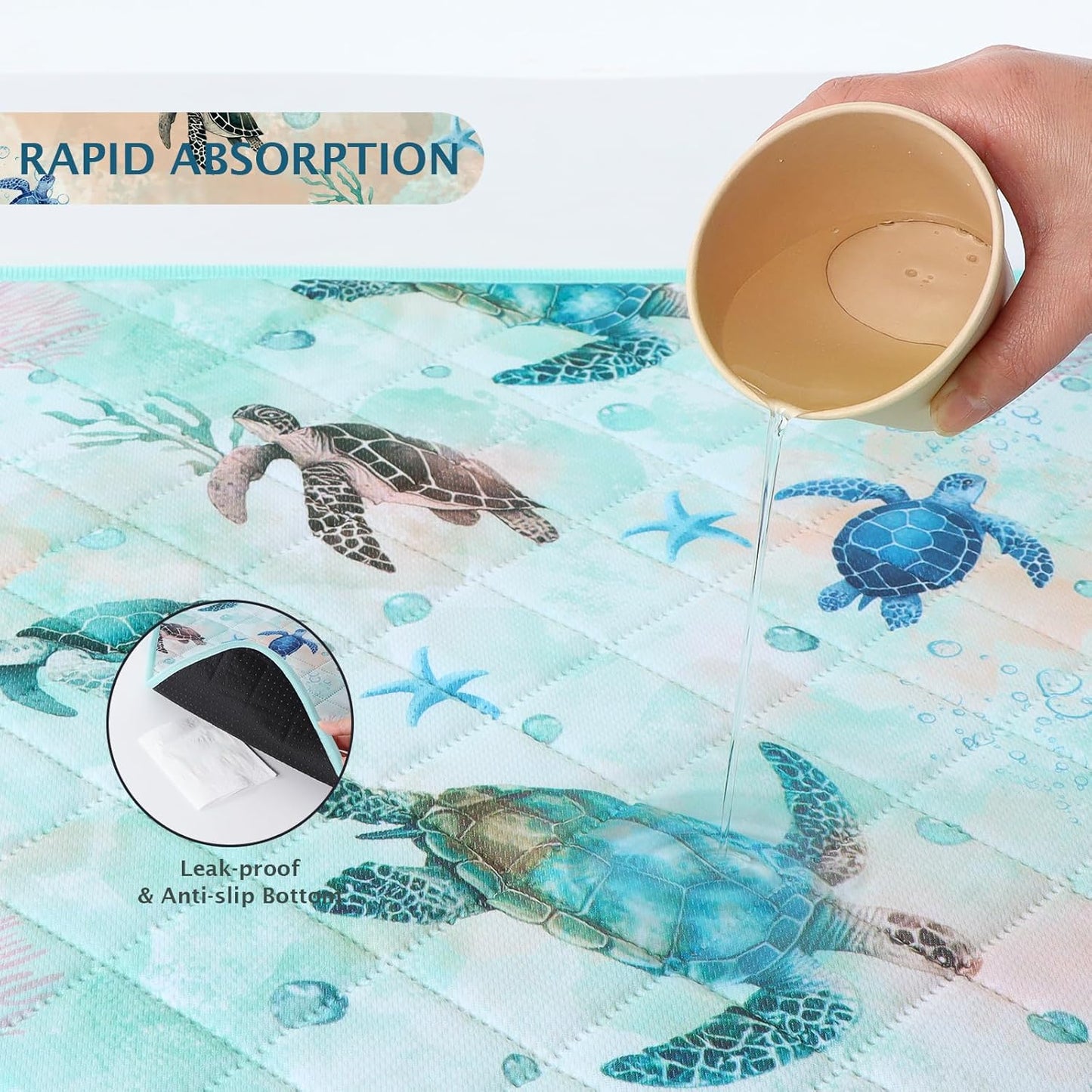 IEUUMLER Washable Pee Pads for Dogs, 2 Pack Reusable Waterproof Puppy Pads, Non-Slip Super Absorbent Dog Training Pad for Playpen Crate Bed EU012