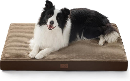 Bedsure XL Dog Bed for Crate - Large Orthopedic Pet Beds with Removable Machine Washable Cover, Egg Crate Foam Puppy Pad, Suitable for Pet Up to 80 lbs, 41"x27"