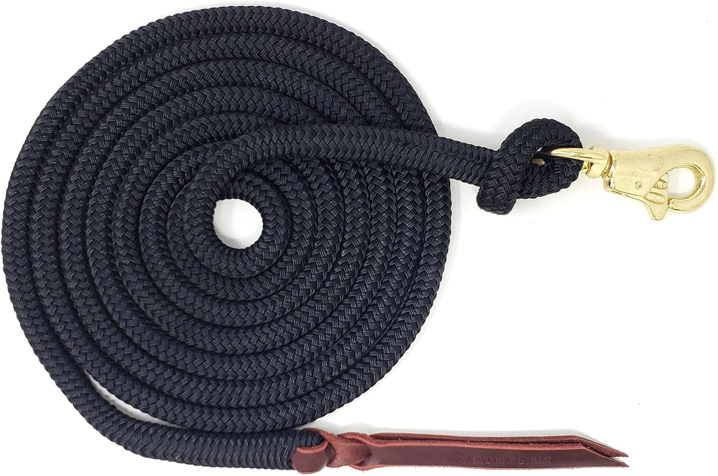 Premium 1/2" Samson Eq Braid Yacht Natural Horse Training Lead Rope with Brass Trigger Bull Snap Available in 12ft, 14ft, and 16ft. Lengths