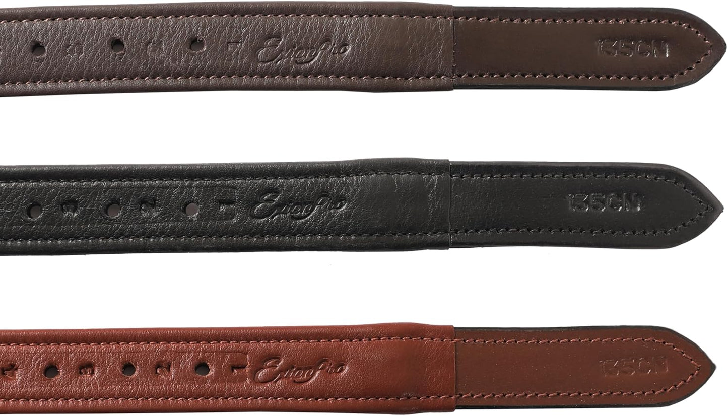 Exion FlexiStrong Stirrup Leathers for English Saddle | Ultra-Soft Cow Calfskin with Nylon Core | 1” Wide Stirrup Leathers for Daily Use | Sizes 48" to 62" | Black, Brown