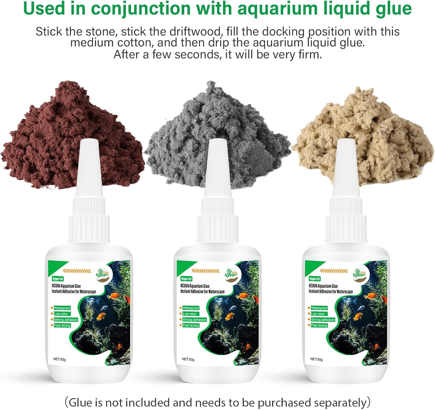 Cotton Wool for Aquascape- Gap Filler Cotton for Rocks & Wood | Aquarium Safe Bonding Material | Secure Adhesive Helper (Light Yellow(Dragon Stone Color))