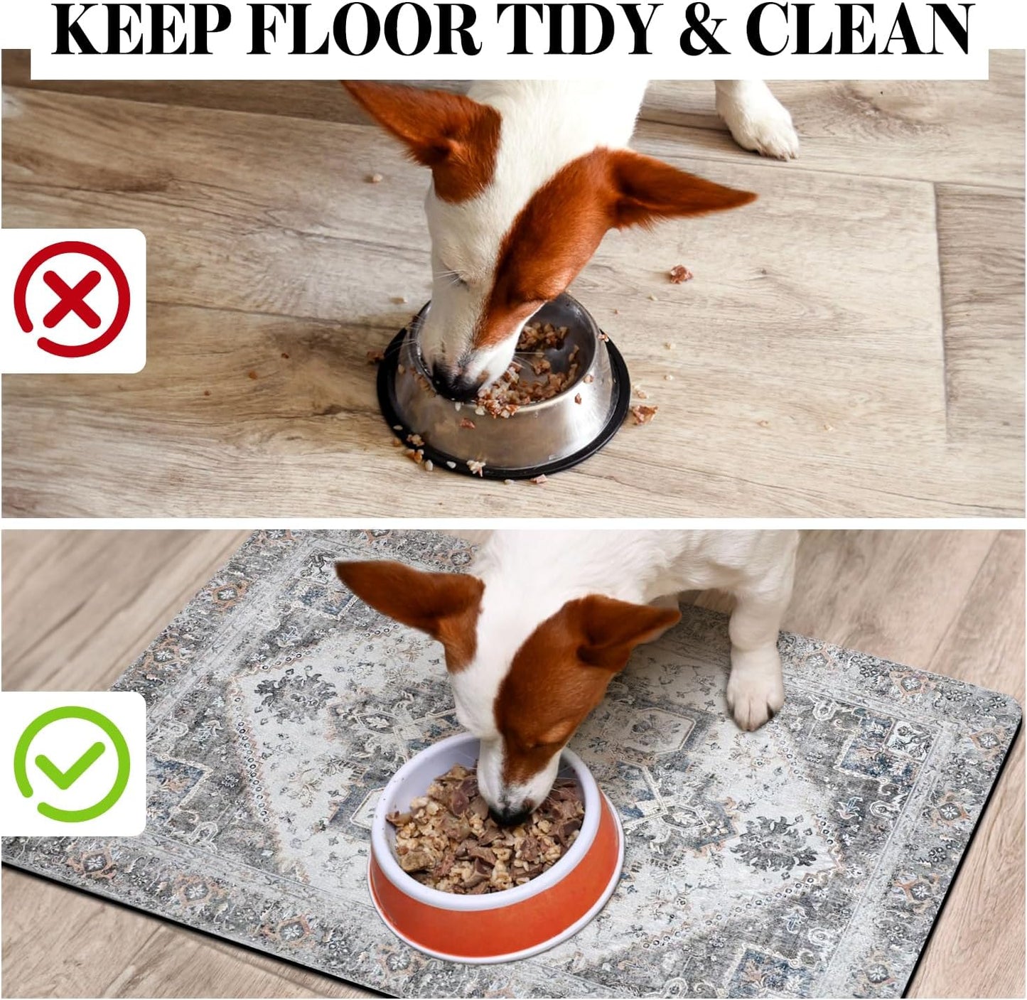 Dog Food Mats for Floors, Absorbent Dog Bowl Mat for Food and Water Dispenser Mat, Quick Dry Cat Food Mat Pet Supplies