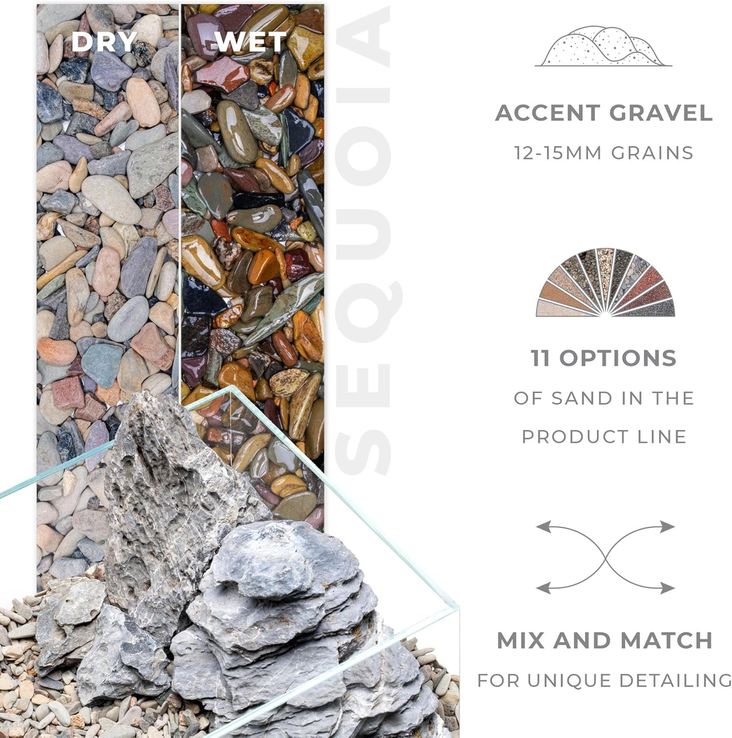 Ultum Nature Systems Controsand Sequoia Gravel (3L) - Small Pebbles for Fish Tank - Planted Aquarium Rocks - Fish Tank Substrate - Aquarium Pebbles - Versatile Fish Tank Stones