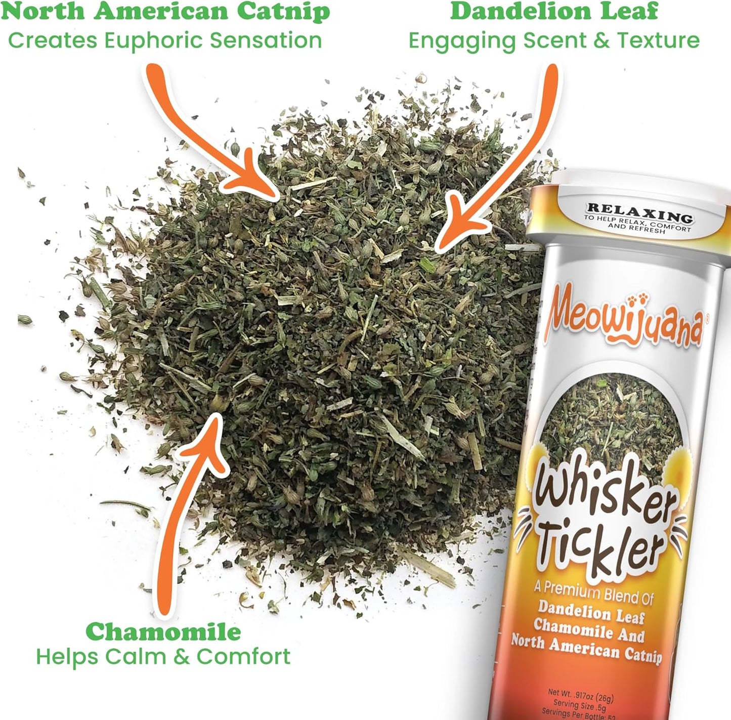 Meowijuana Purrple Passion Cat Nip - Premium Organic Blend of Catnip for Cats & Silvervine, Stimulates Playful Behavior, 26g, Natural Wellness Gift for Cat Lovers