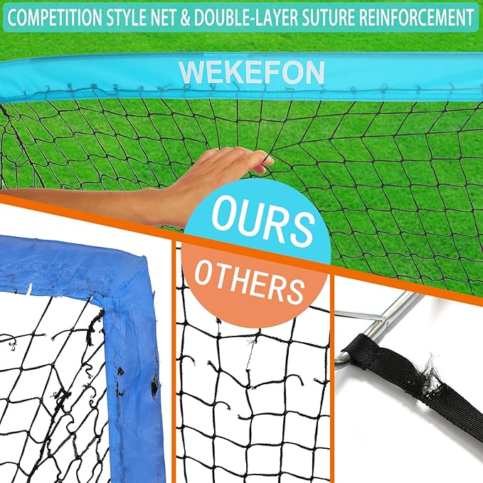 Soccer Goal Kids Soccer Net for Backyard Set 2 - 2.9'x2.4' Portable 1-8