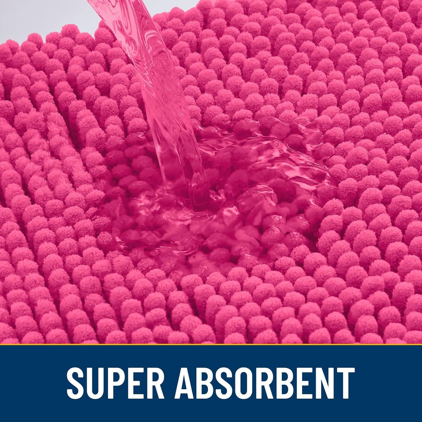 Smiry Dog Door Mat for Muddy Paws 48x30, Absorbs Moisture and Dirt Doormat, Non-Slip Washable Quick Dry Chenille Front Door Mat Indoor Entrance, Entryway Carpet for Inside Floor, Hot Pink