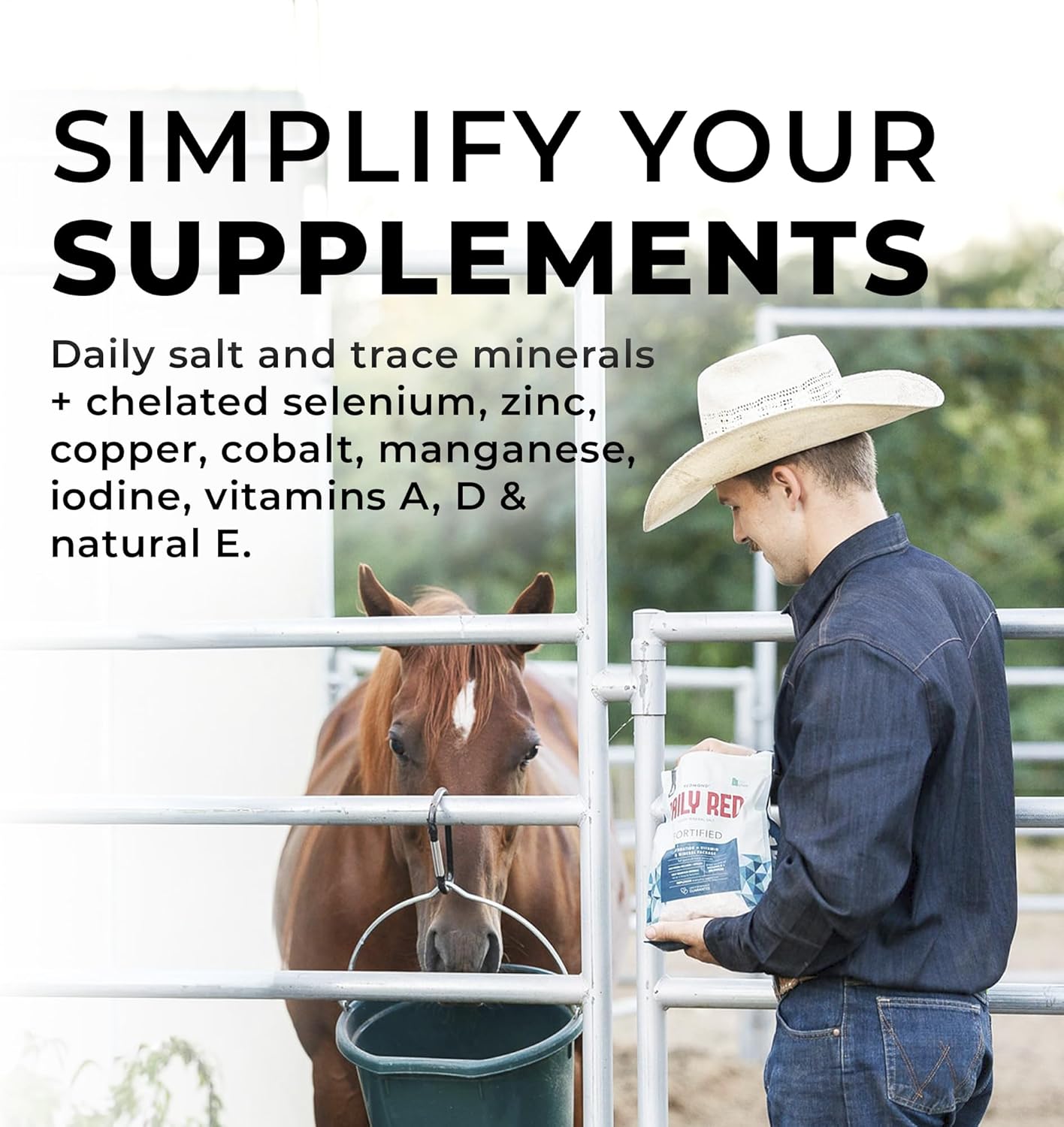 Daily Red Complete Wellness, Fortified Mineral Mix Supplement for Horses, 25lb Refill Bag
