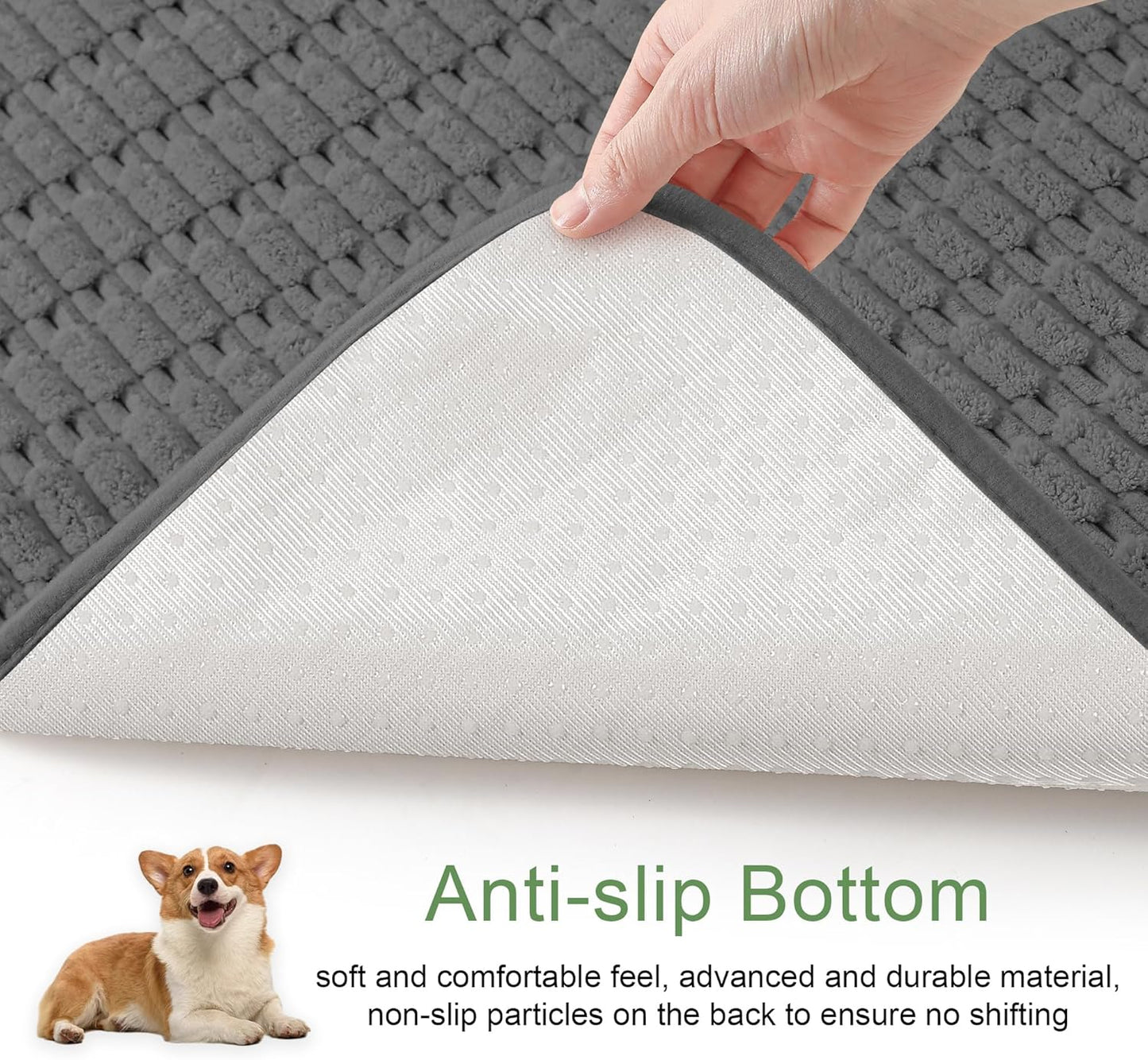 Washable Pee Pads for Dogs, 2 Pack Reusable Puppy Pads Dog Pads, Non-Slip Dog Pee Pads, Leakproof Pet Pee Pads Wee Wee Pads for Dogs. (Dark Grey, 24"x36"(Pack of 2))