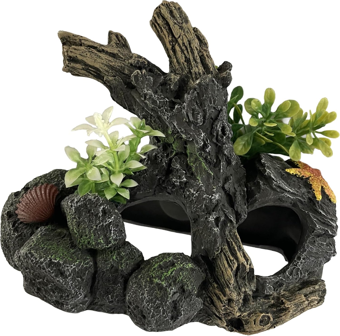 Aquarium Decor Magnetic Driftwood Outcropping Ornament – Wall-Mounted Fish Tank Decoration – Unique Realistic Aquarium Fish Hideout