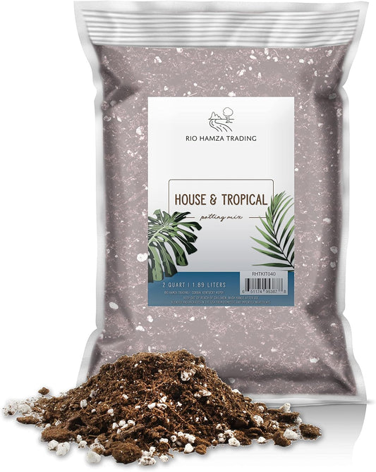 Tropical House Plant Potting Mix (2 Quarts); for All Types of Indoor House Plants