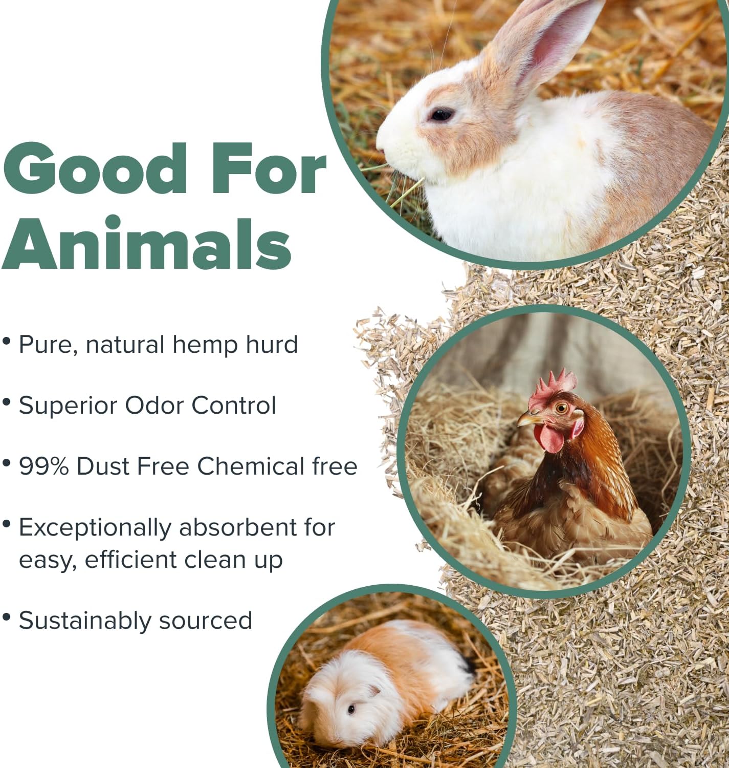 All Walks 40 Liter Hemp Bedding for Chicken Coops, Guinea Pigs, Hamsters, Rabbits, and Other Small Animals - 100% Natural, Superior Odor Control, Sustainably Sourced Pet Bedding - Made in America