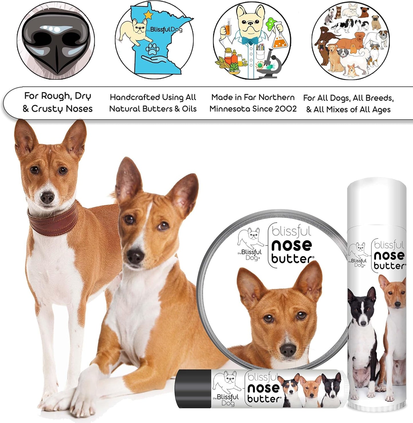 The Blissful Dog Basenji Unscented Nose Butter - Dog Nose Butter, 0.50 Ounce