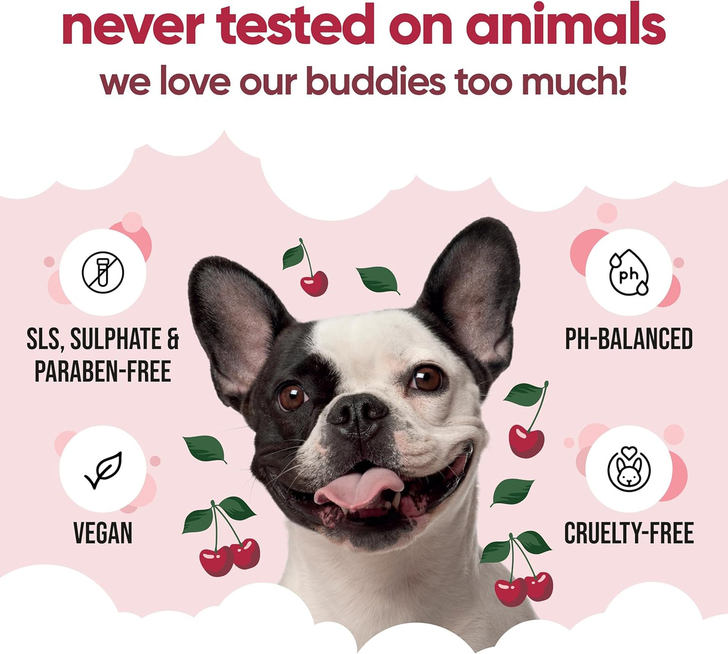 Black Cherry Dog Conditioner (169.07oz) Made with Aloe Vera, Argan Oil & Pro Vitamin B5 | Detangle Matted Coats & Relieve Sensitive & Itchy Skin, Suitable for Puppies from 8 Weeks, Vegan