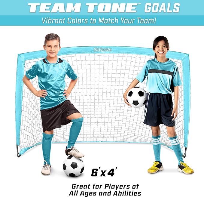 GoSports Portable Soccer Goals for Kids - 13 4 x 3 ft 6 x 4 ft
