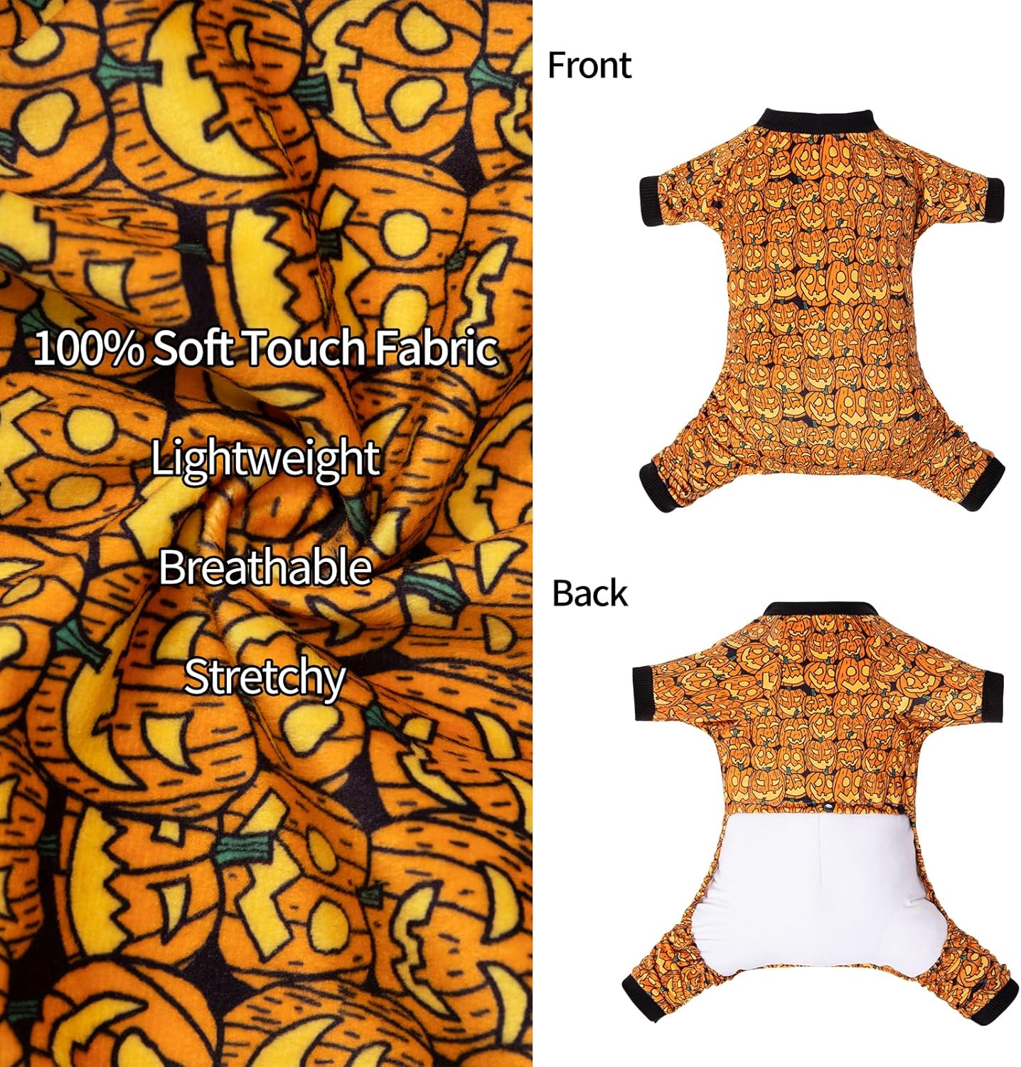 CuteBone Dog Halloween Pajamas Puppy Onesies Small Dogs Soft Pjs Coat Cat Apparel Comfy Pet Christmas Clothes Outfit Doggie Bodysuit P301M