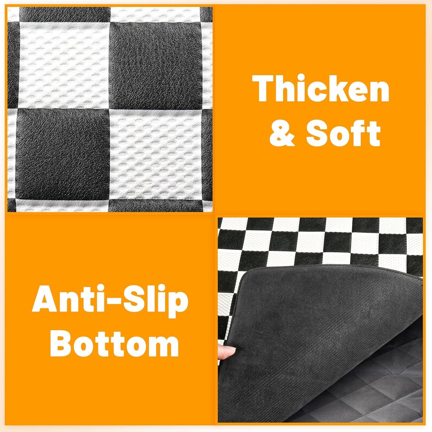 Non-Slip Pet Bed Mat for Truck Back Seat Extender, Hair Resistant Dog Blanket for Hard Bottom Dog Car Seat Cover, Anti Slip Pet Linner Backseat Cover Black Plaid XL