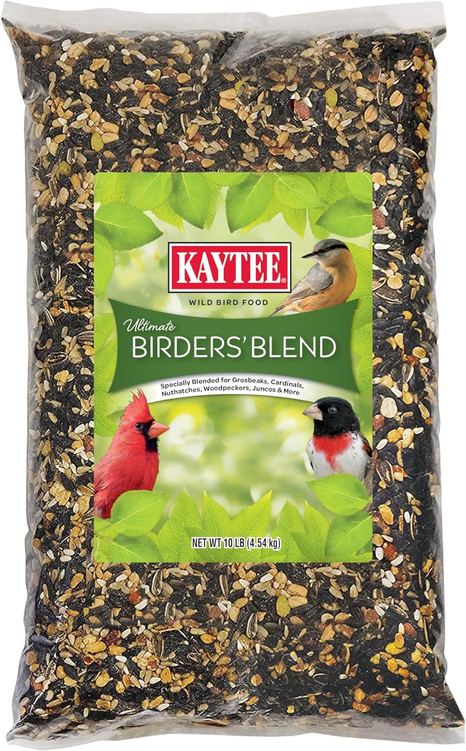 Kaytee Wild Bird Ultimate Birder's Blend Food Seed For Grosbeaks, Cardinals, Nuthatches, Woodpeckers & Other Wild Birds, 10 Pound