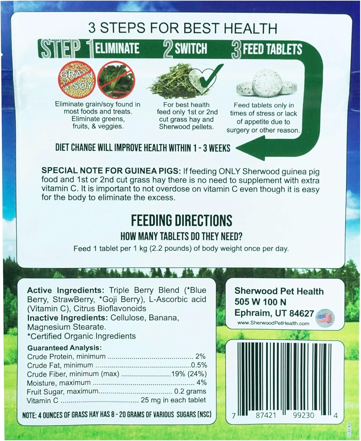 Tripleberry Vitamin C and Bioflavonoids by Sherwood Pet Health (100 Tablets - 60 Grams)