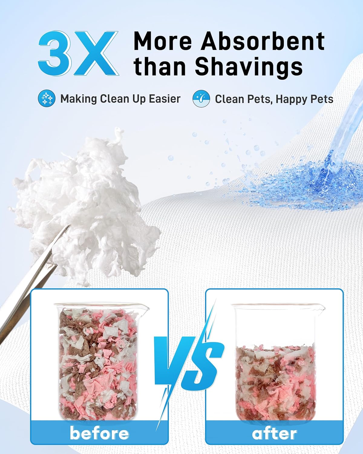 BUCATSTATE Hamster Bedding 70L, 99% Dust-Free Guinea Pig Paper Bedding Odor Control Paper Bedding, Cozy Small Animal Bedding for Rabbit Rat Syrian Dwarf Hamsters Gerbils (Blossom)