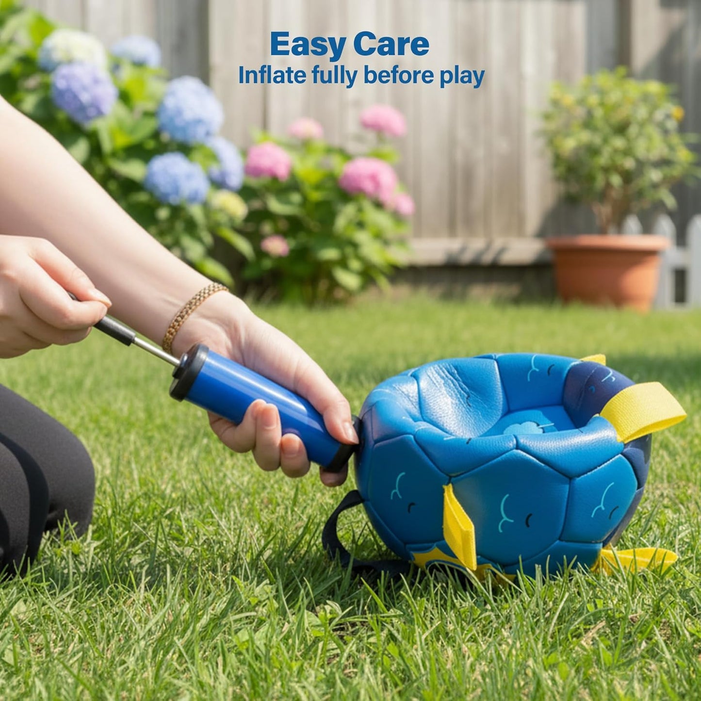 Race&Herd 8" Jolly Soccer Ball for Dogs - Tough Durable Dog Ball Toy with Straps, Pet Bouncy Herding Balls for Dogs, Floating Dog Balls with Tags for Water Fetch (BaaBaaBall, Mama Sheep)