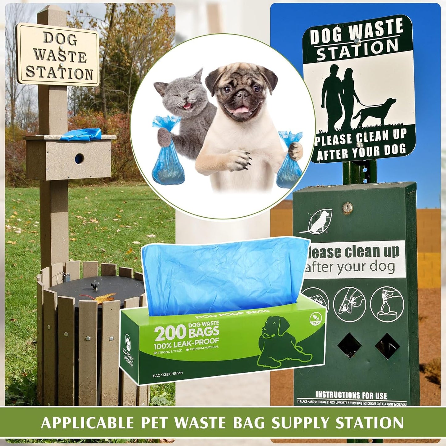 Sherr 20 Boxed Rolls 4000 Counts Dog Poop Bags Bulk Leak Proof Dog Waste Bags Universal Pet Doggy Waste Poop Box for Puppy Pets Outdoor Walking and Travel, 20 Rolls of 200(Blue)