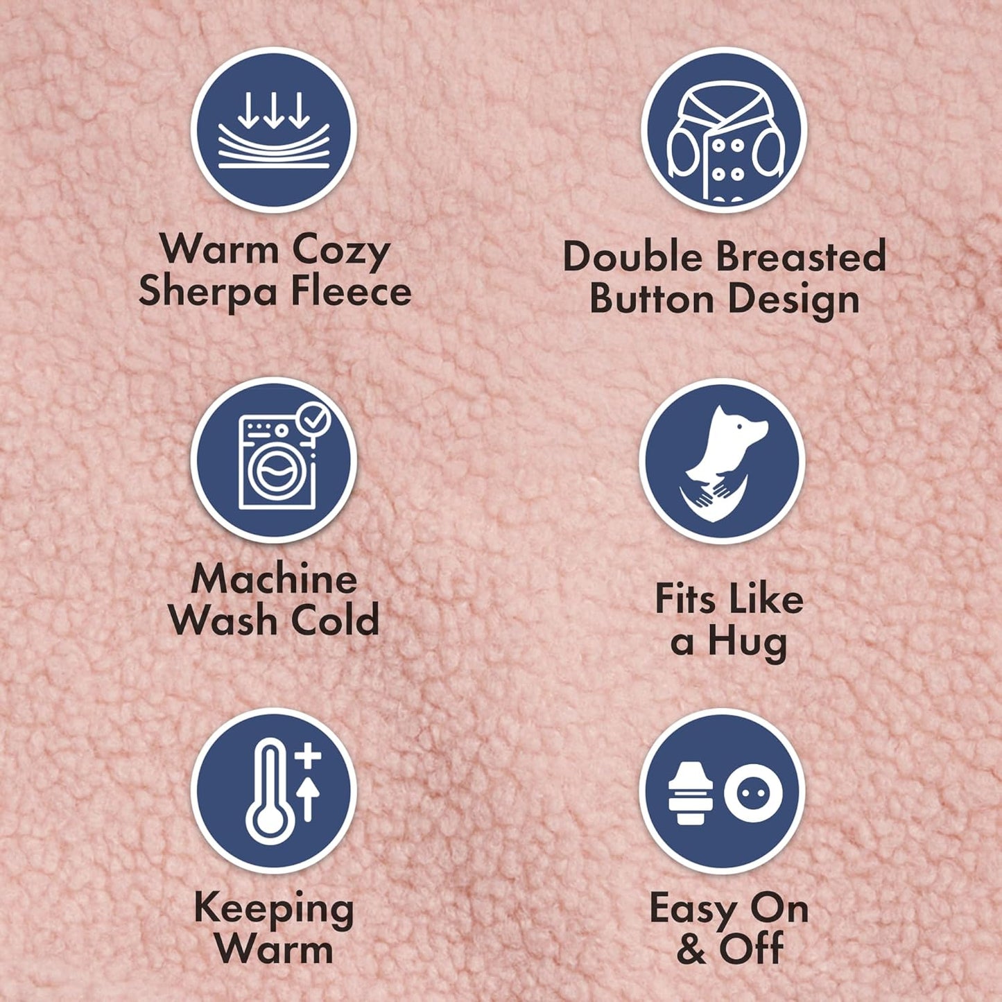 Spark Paws Teddy Dog Sweater, Sherpa Jacket Vest with Warm Fleece Lining, Winter Coat Suitable for Small Medium Large XL XXL Breeds - Pink - 4XL