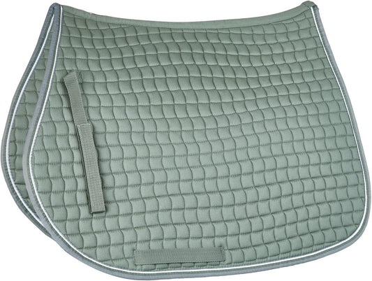 HORZE Adepto Padded All Purpose Quilted Equestrian Saddle Pad for Horses with Two-Tone Trim