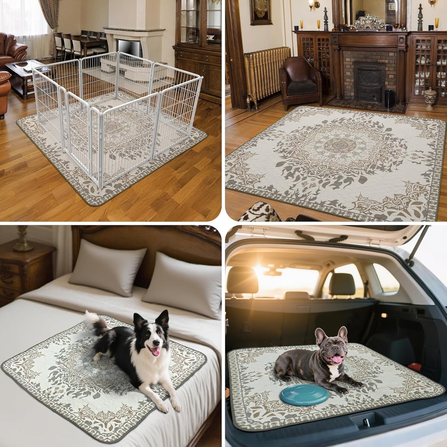 FXW Washable Pee Pads for Dogs, Puppy Pads with Super Absorbent, Specifically Designed for Potty Training, 35" Square, Boho, 2 Packs