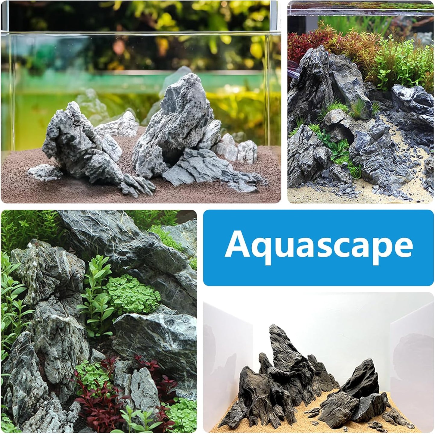 KINGRUI Natural Aquarium Rocks Seiryu Rock Stone 20lb Dragon Stone for Aquarium Landscaping Models Fish Tank Decoration Reptile and Amphibian enclosures 3 to 7 inch