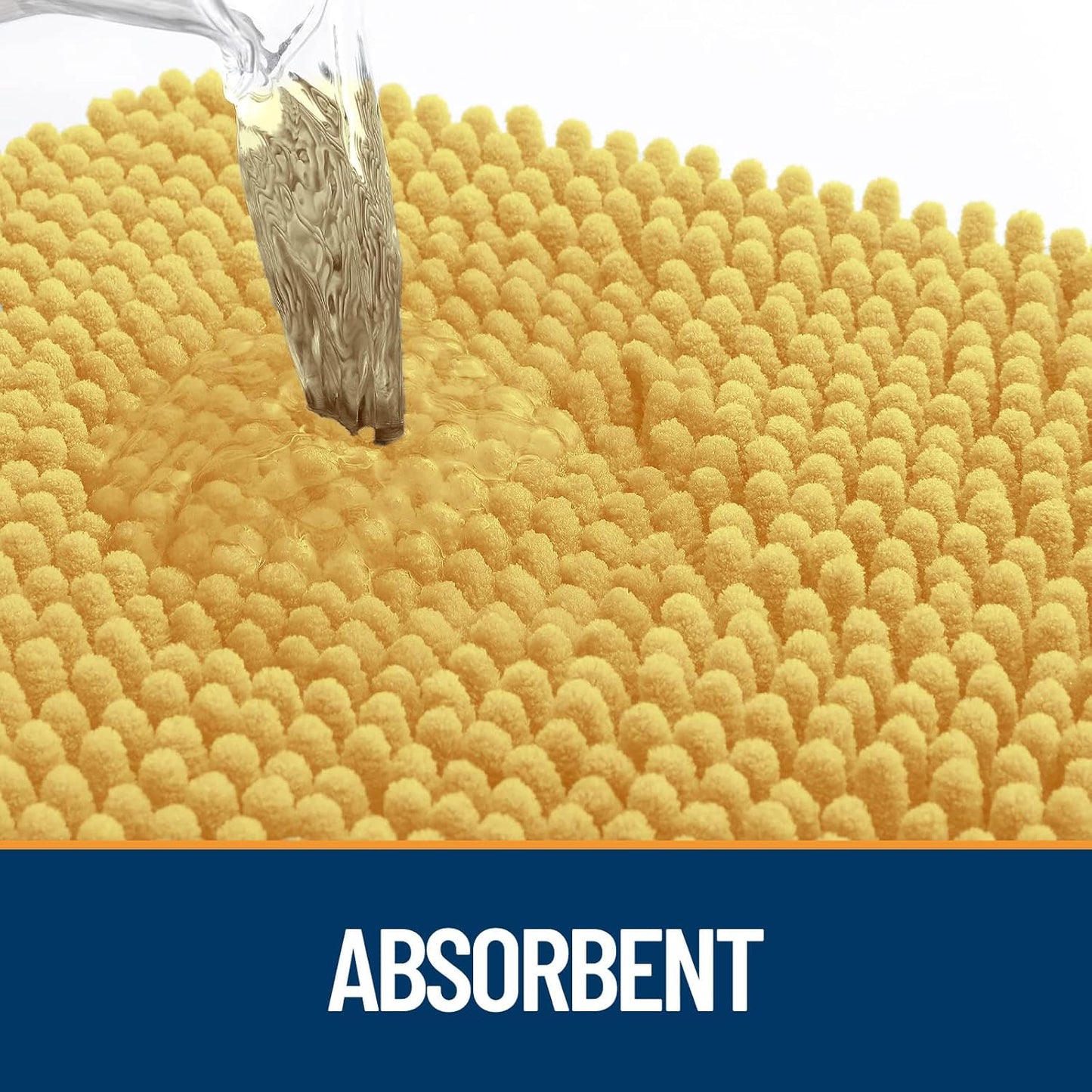 OLANLY Dog Door Mat for Muddy Paws 59x20, Absorbs Moisture and Dirt, Absorbent Non-Slip Washable Doormat, Quick Dry Chenille Mud Mat for Dogs, Entry Indoor Entryway Carpet for Inside Floor, Yellow