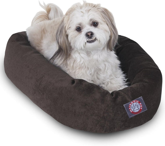 Majestic Pet Villa 24 Inch Shredded Memory Foam Dog Bed for Small Sized Dogs 24x19x7 Inch–Orthopedic Dog Bed - Durable Pet Bed - Washable Small Pet Bed with Head Support-Storm