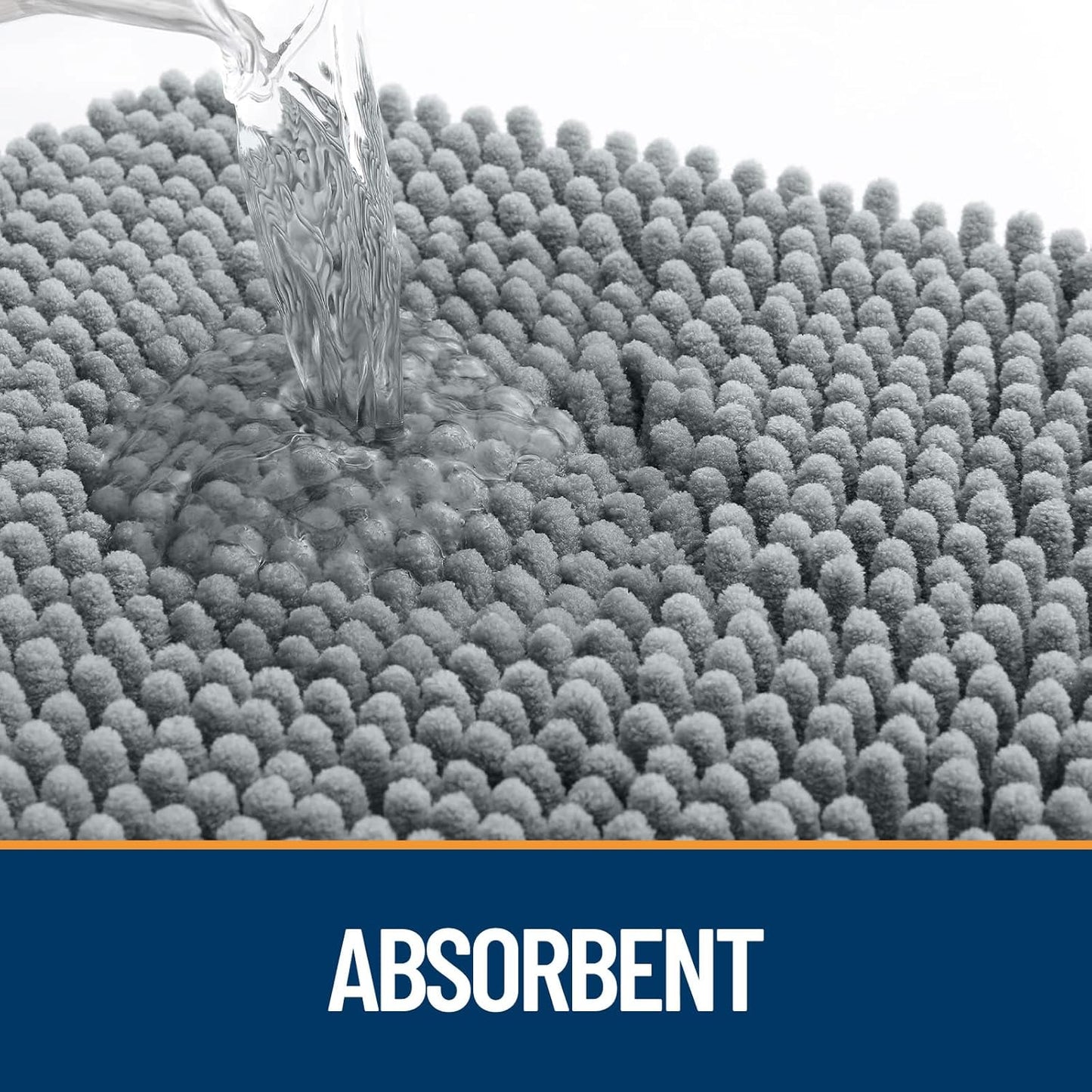 OLANLY Door Mat for Muddy Dog Paws 70x46, Ultra Absorbent Chenille Mud Doormat with Paw Print Design, Non-Slip Washable Doormat for Indoor Entryway, Quick-Dry Pet Bed Mats for Dirty Dogs, Grey