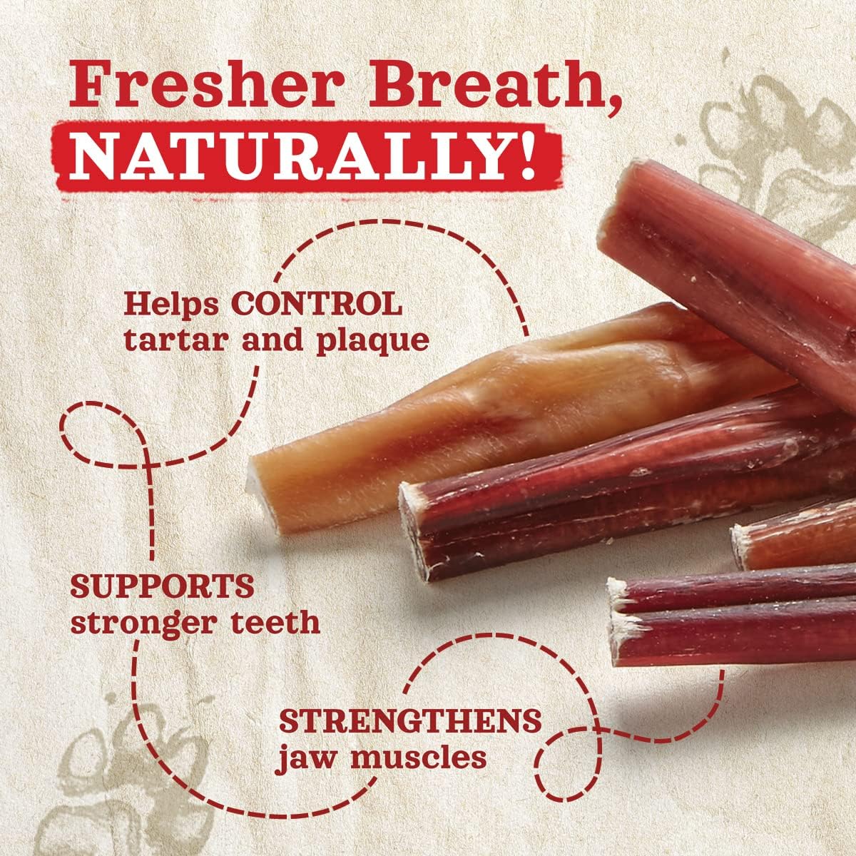 Natural Farm Odor-Free Bully Sticks (4”, 16oz) All-Natural Long-Lasting Chews, 100% Beef Pizzle, Grass-Fed, Grain-Free, Hormone-Free, Protein for Muscle Development & Energy, Perfect for Small Dogs