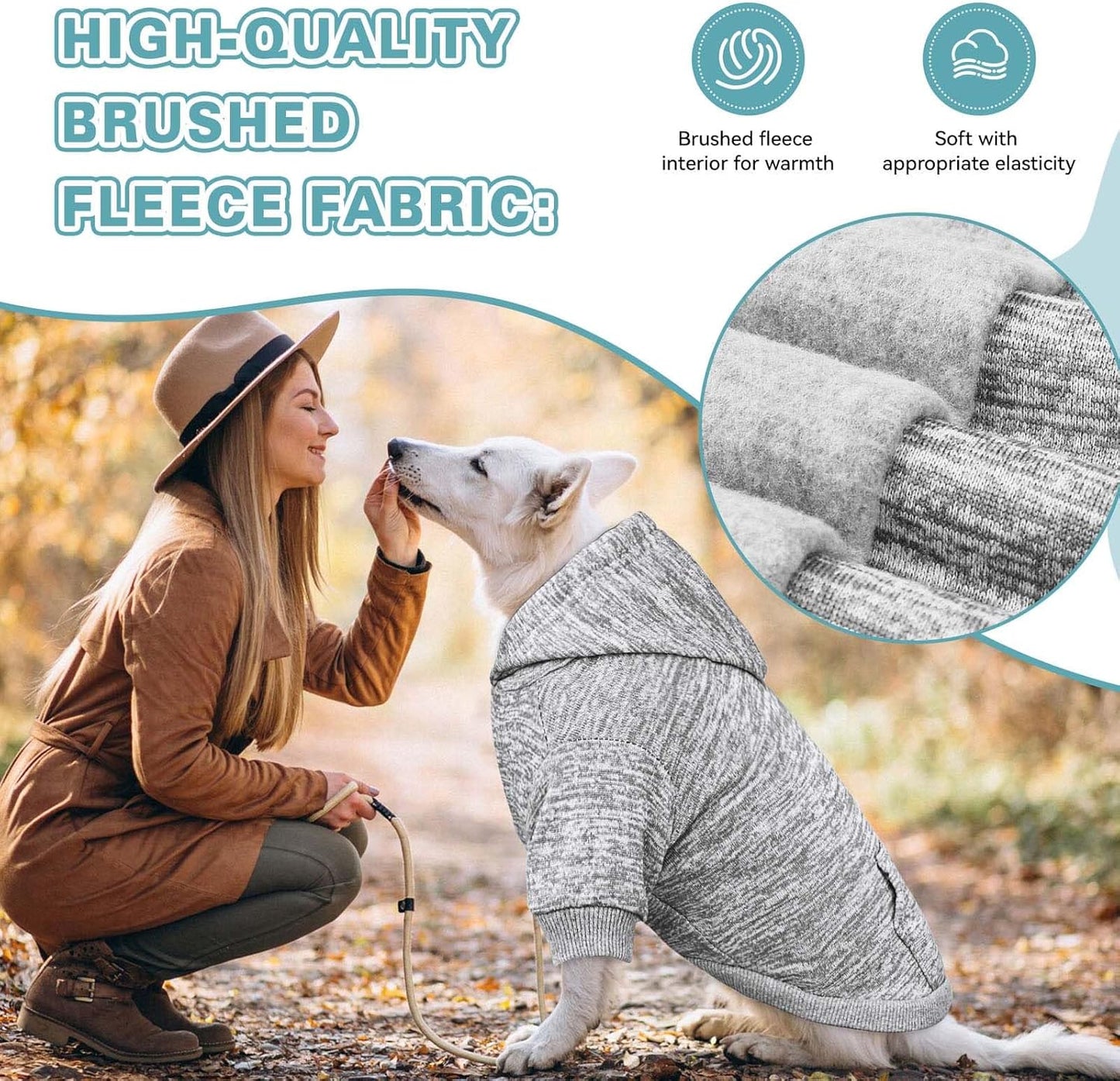 Dog Sweaters for Small Dogs Dog Hoodie Fleece Dog Sweater Soft Dog Clothes Sweatshirt with Pocket Dog Hoodie for Small Dogs Puppy Sweater(Grey&XS)