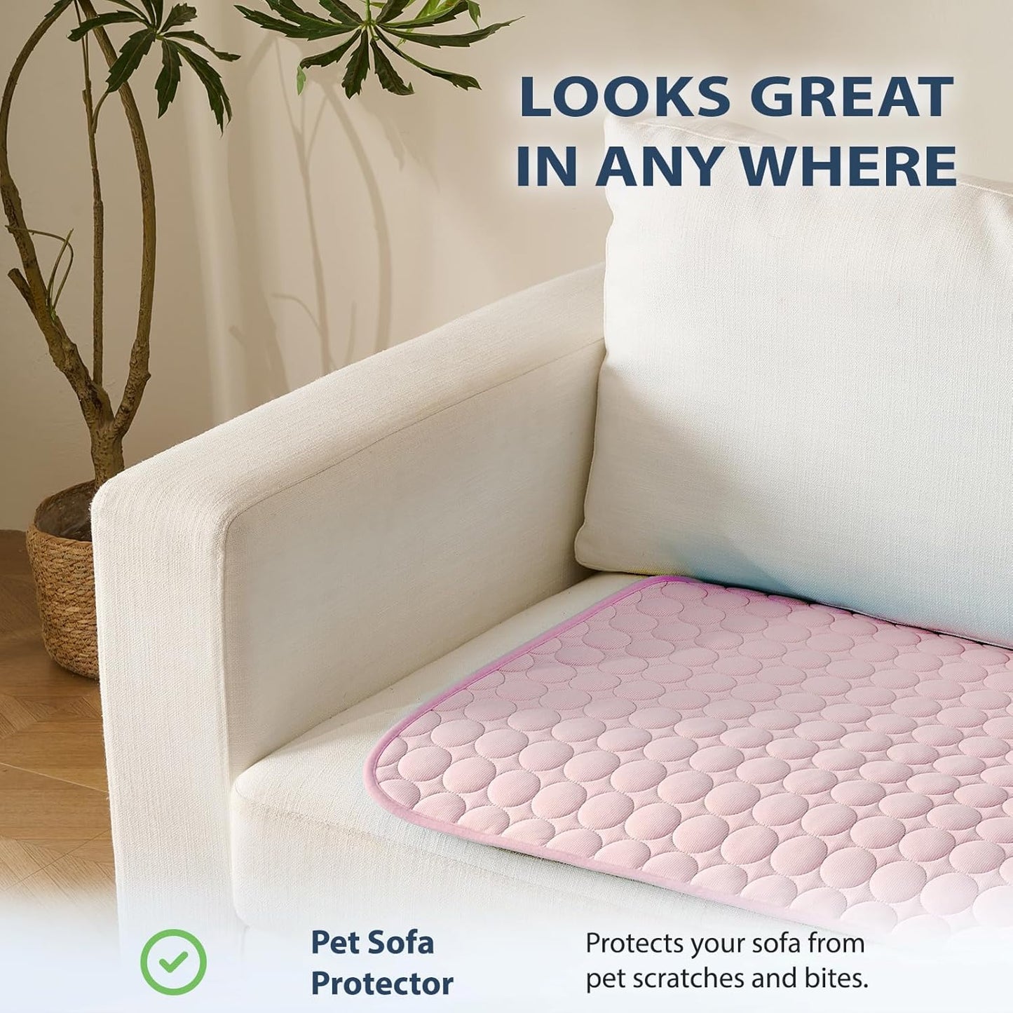 MICROCOSMOS Summer Cooling Mat & Sleeping Pad- Water Absorption Top, Materials Safe, Easy Carry, EZ Clean. Keep Cooling for Pets, Kids and Adults.(Pink, 24" x18")