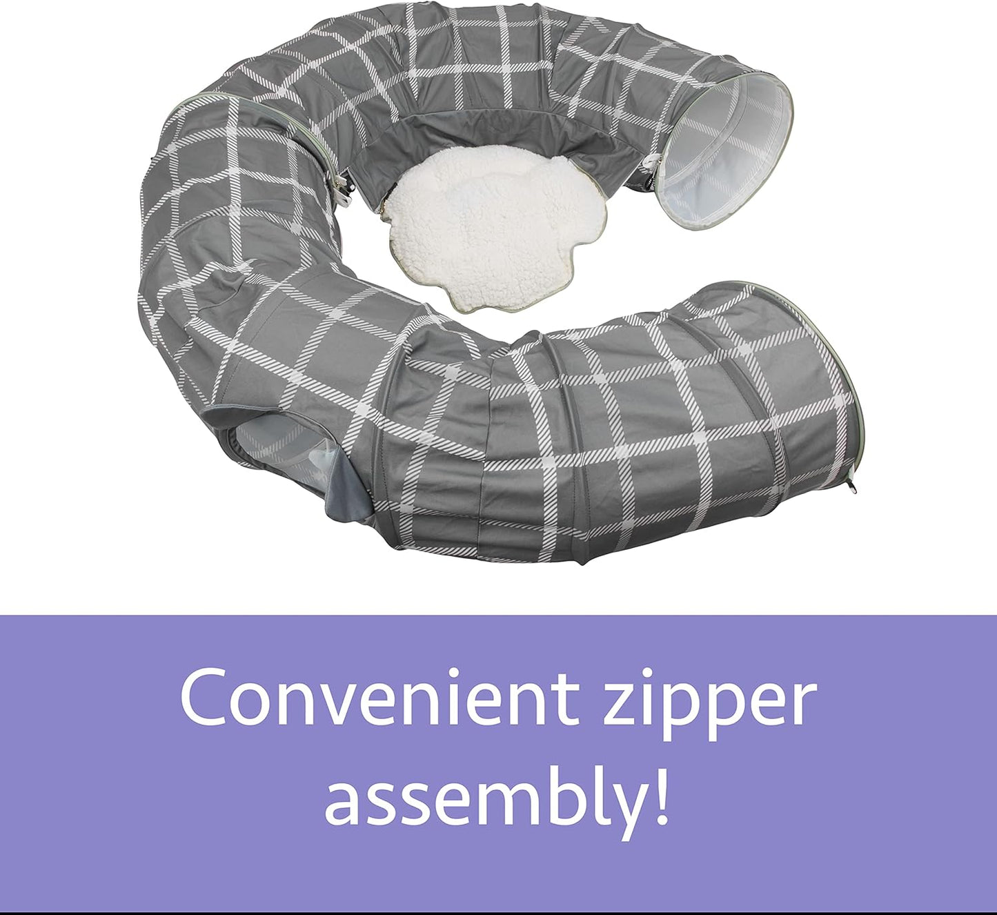 Kitty City Large Cat Tunnel Bed, Cat Bed, Pop Up Bed, Cat Toys, Gray